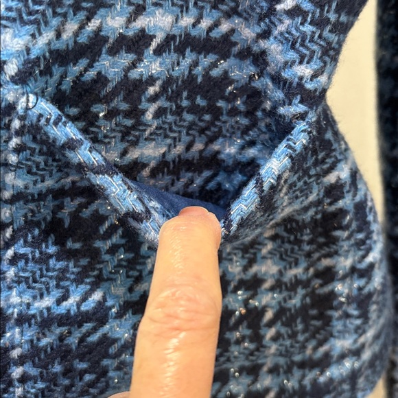 J Crew sz 4 blue tweed jacket with gold buttons - Picture 4 of 8